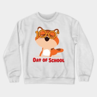 Cute Cat 100th Day Of School Gifts Crewneck Sweatshirt